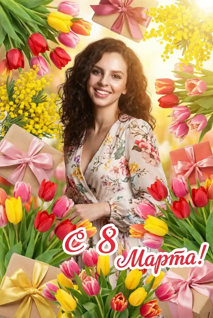 Коллаж 8 марта цветы