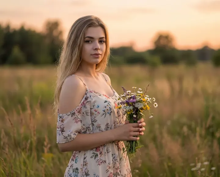 Девушка в летнем платье