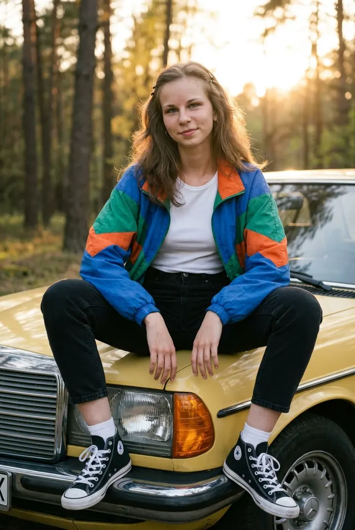 Модель на винтажном авто 90-е