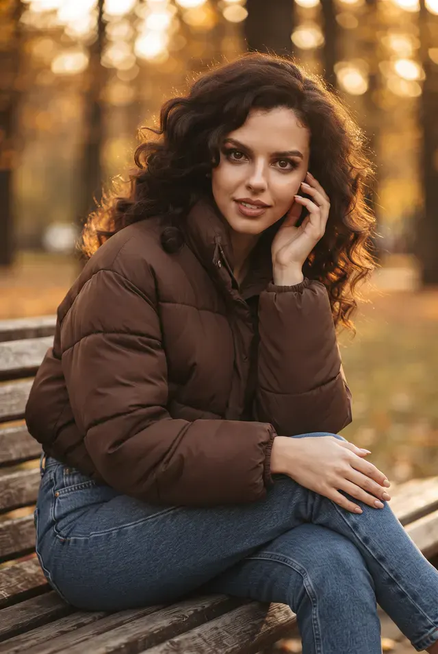 Осенний портрет на скамейке
