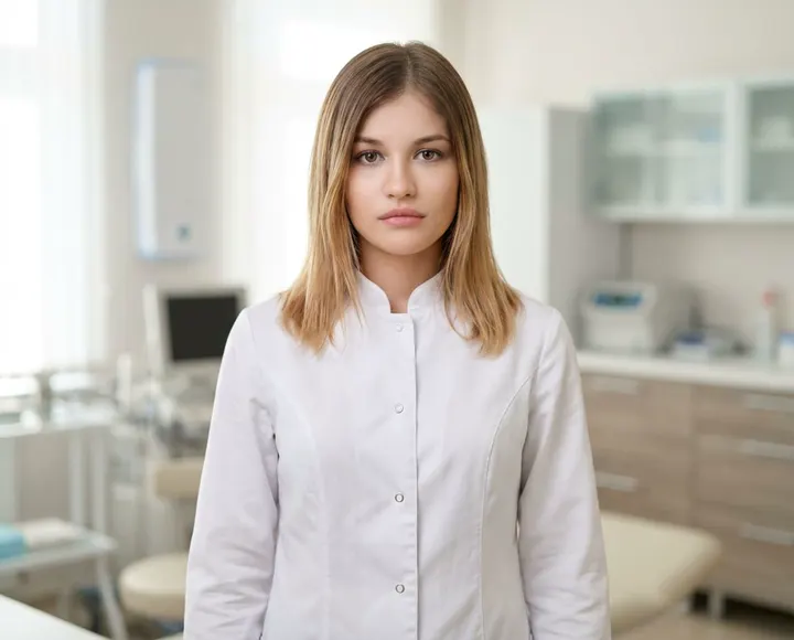 Девушка в медицинском халате