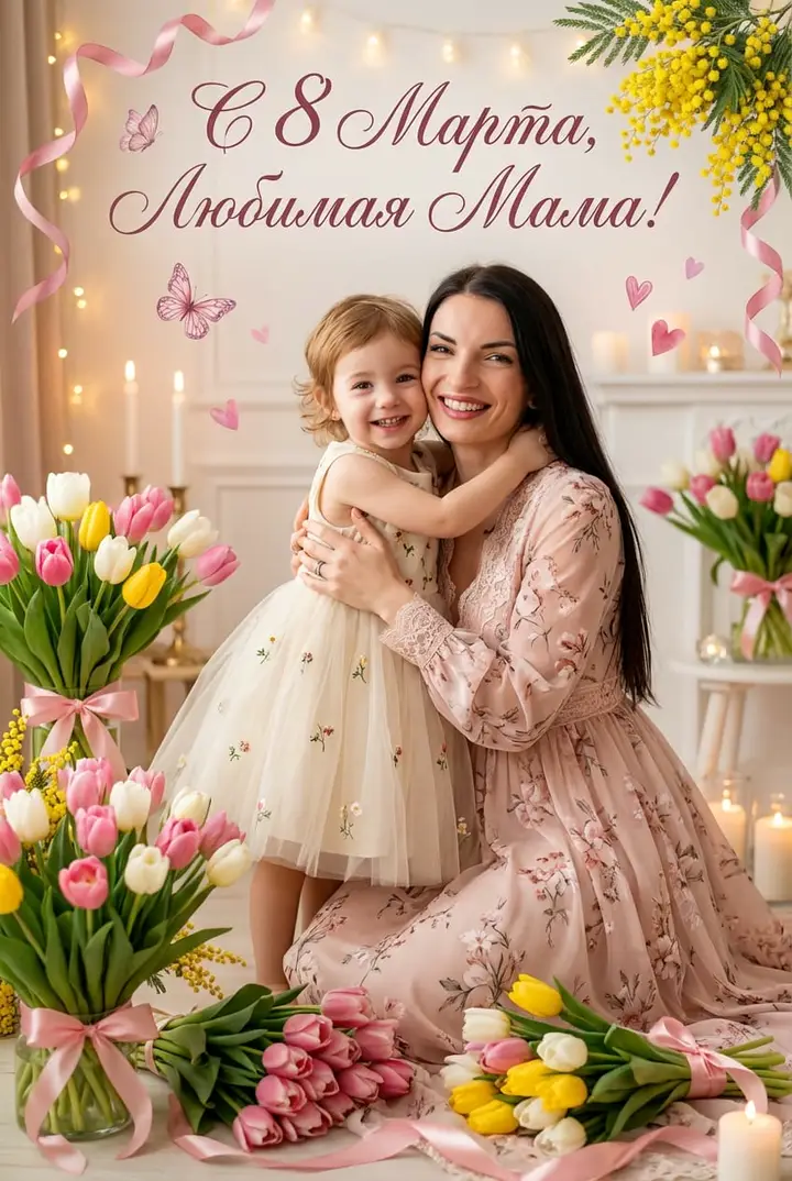 Мама и дочь 8 марта