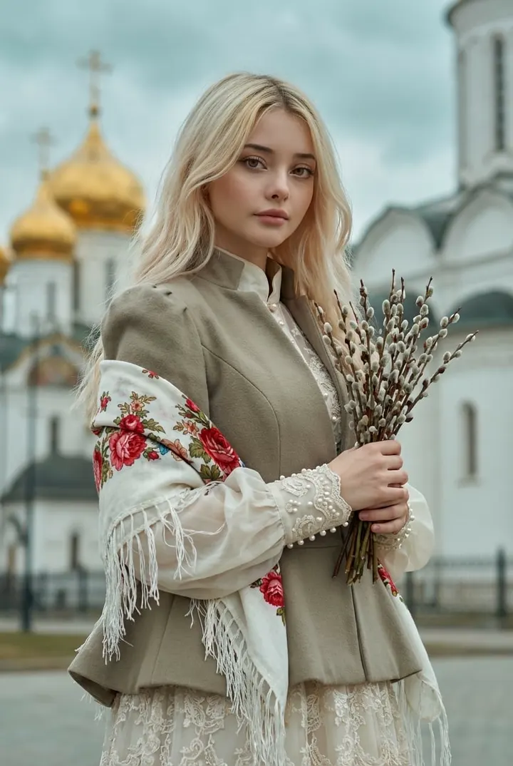 Портрет девушки в русском стиле