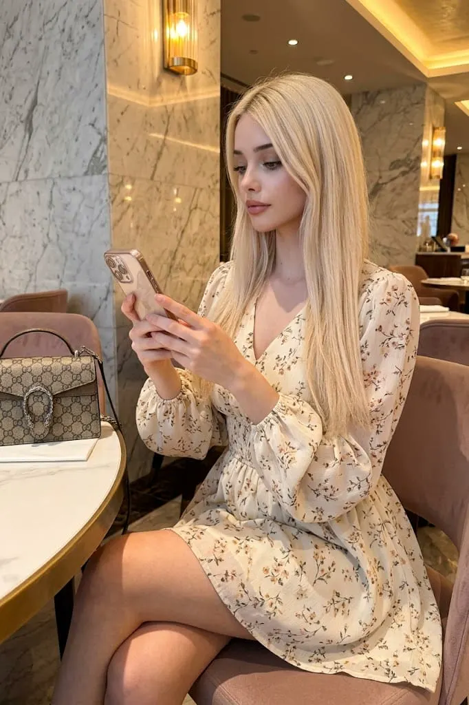Девушка в роскошном ресторане