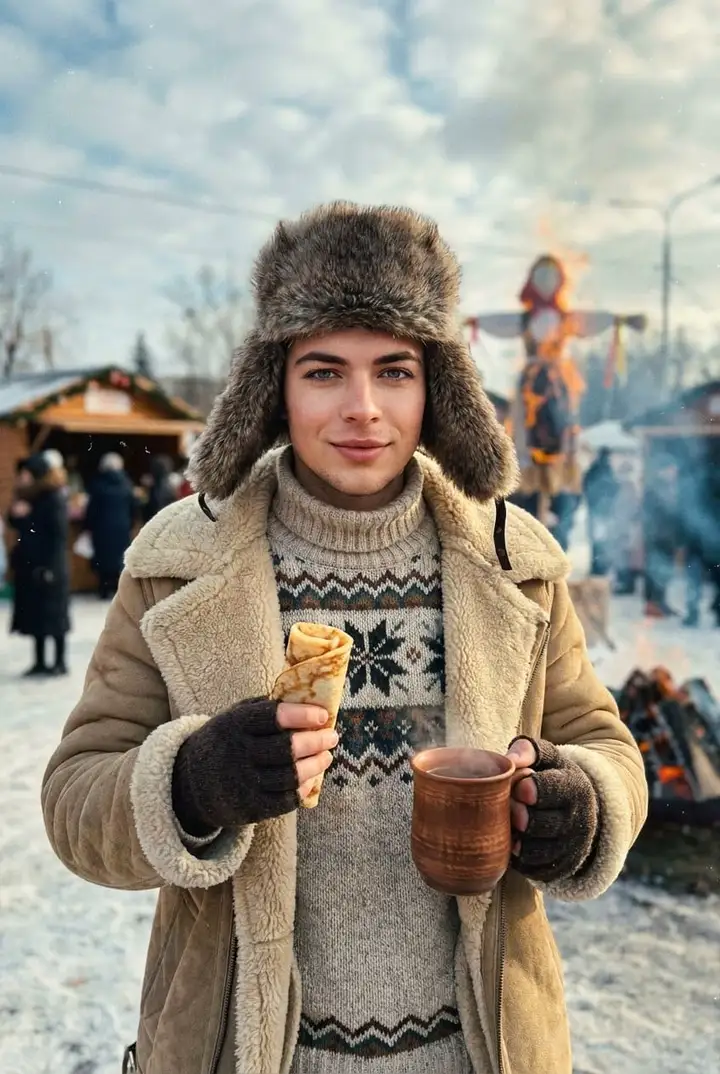 Пленочный мужской портрет на Масленицу