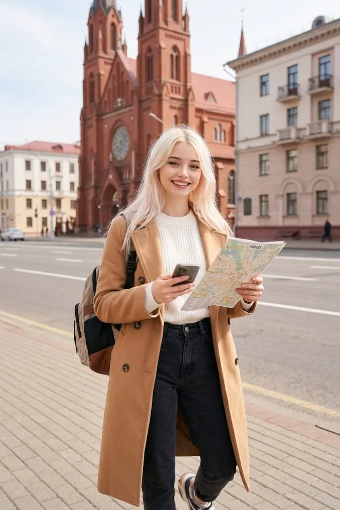 Девушка путешественница в Минске