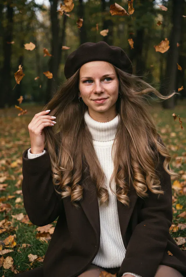 Девушка в осеннем лесу