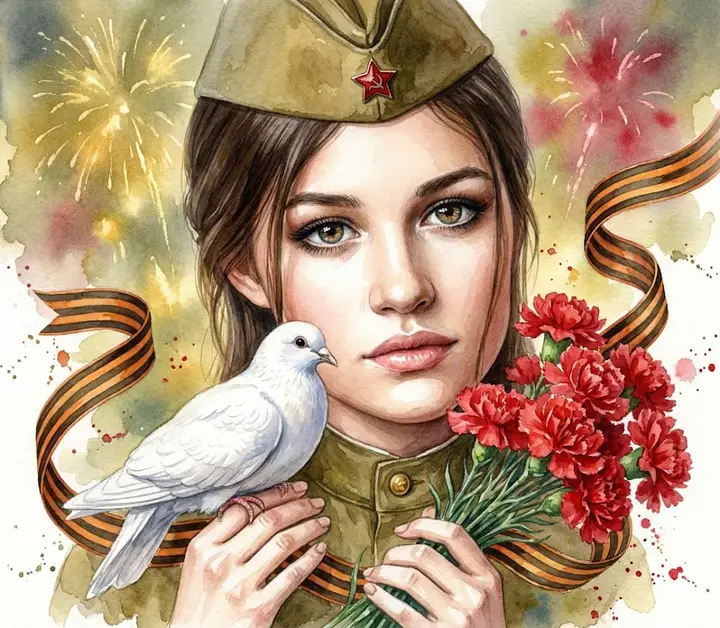 Акварельная иллюстрация День Победы