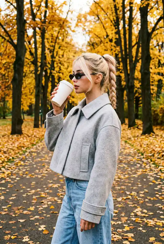 Женщина в осеннем парке
