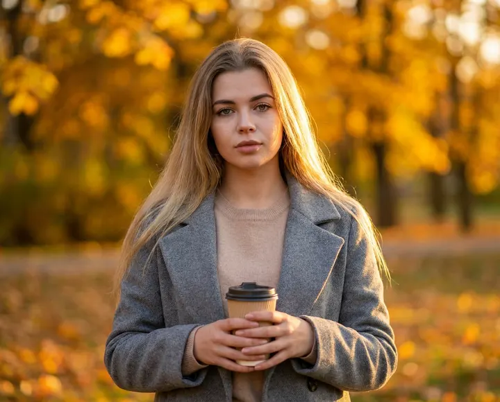 Осенний портрет с кофе