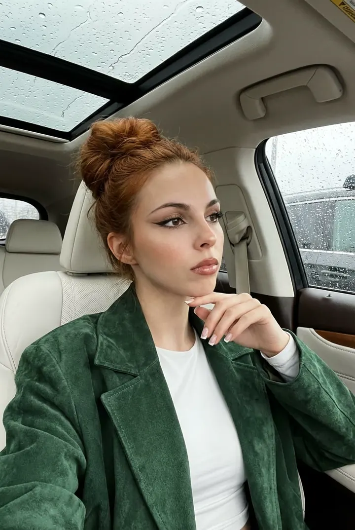 Селфи в машине в дождь