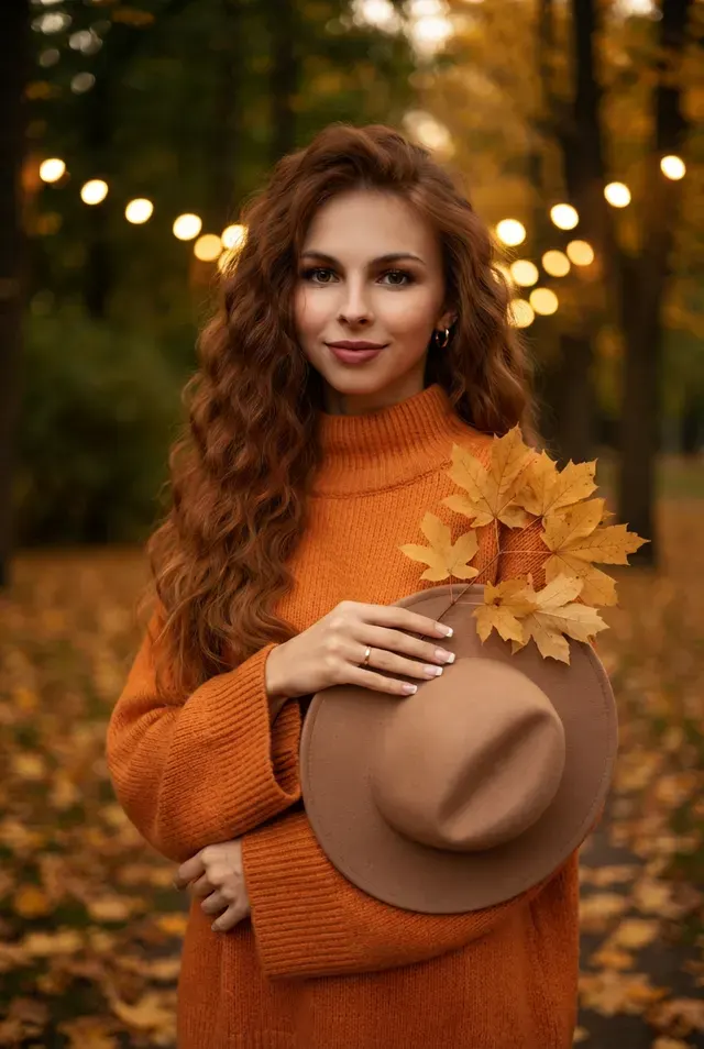 Уютная осенняя фотосессия в парке