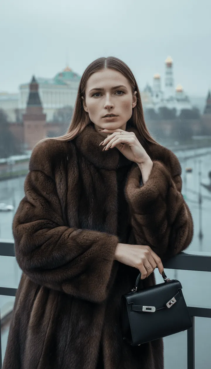 Высококачественный fashion-портрет вертикальный кадр женщины по пояс на балконе с