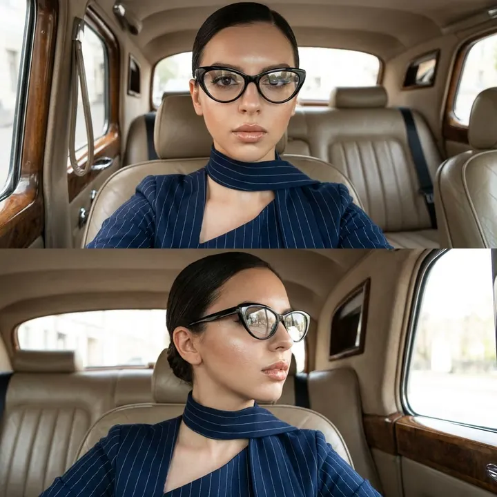Стильный бизнес-коллаж в автомобиле