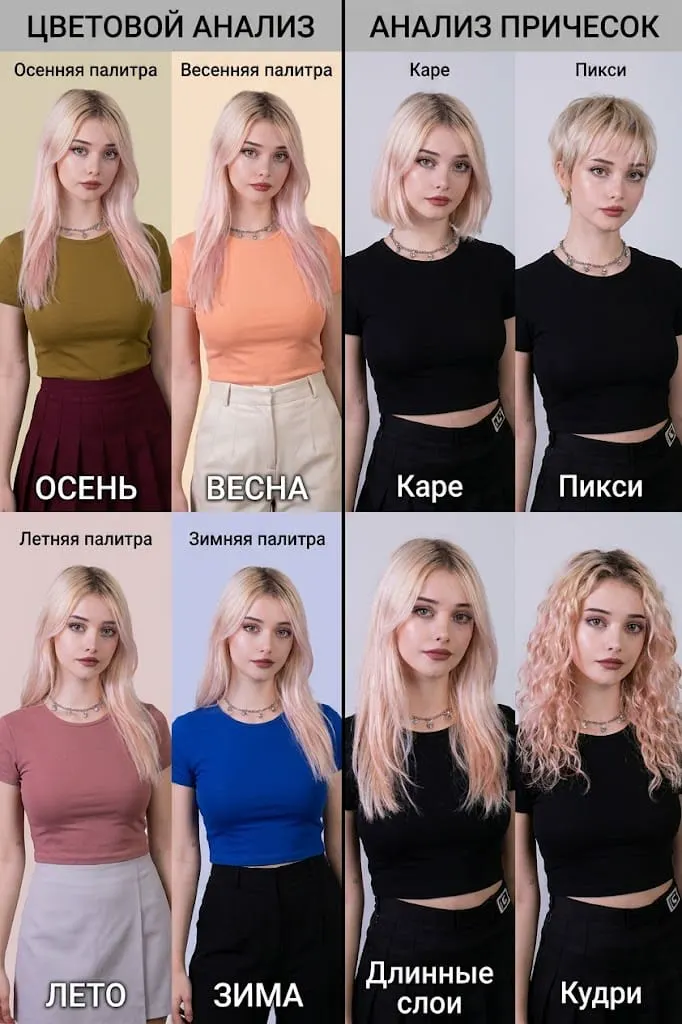 Анализ цвета и прически