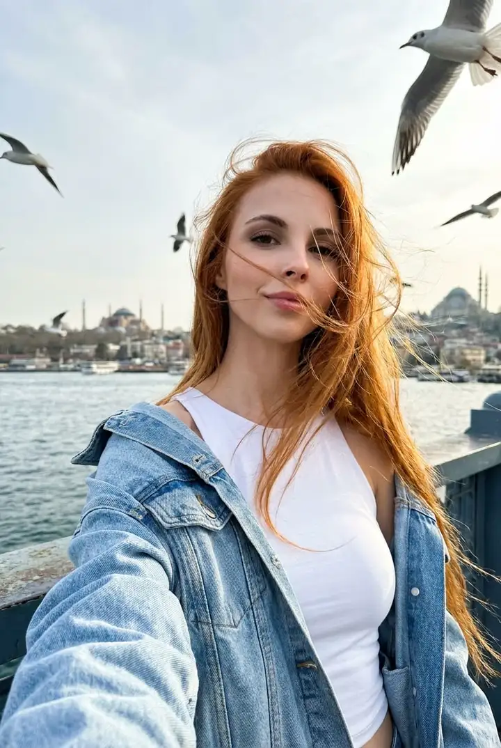 Селфи на Галатском мосту Стамбул