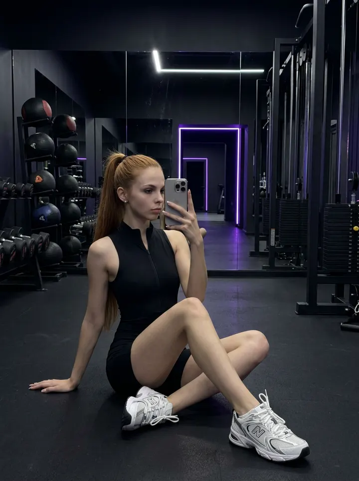 Зеркальное селфи в спортзале