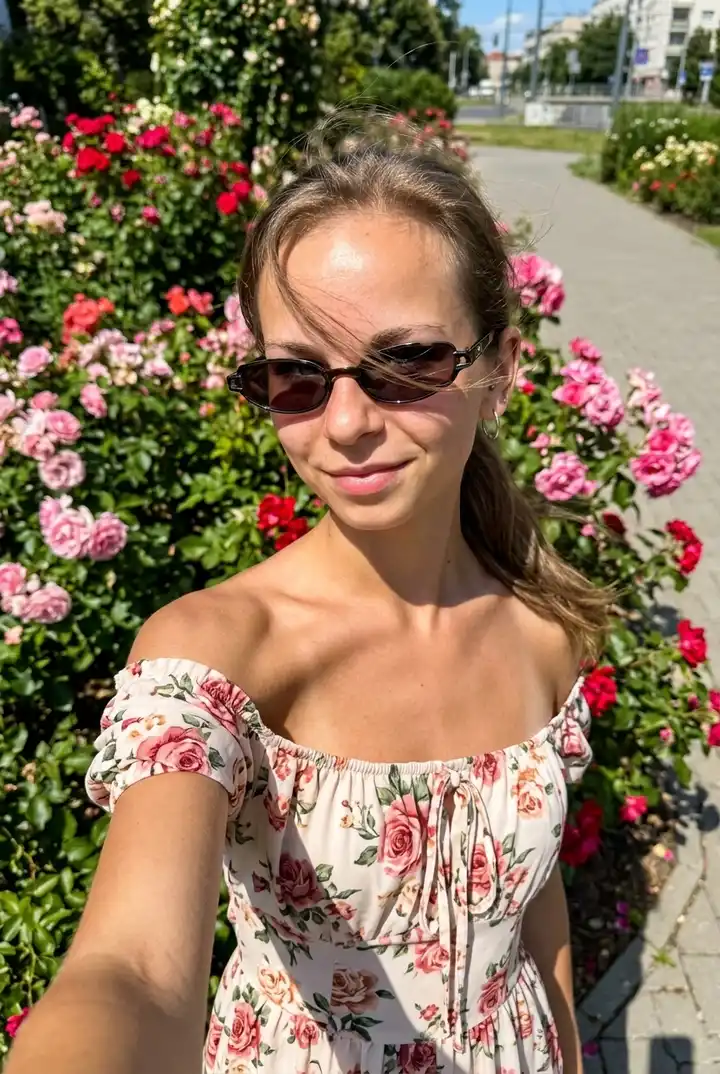 Селфи в розовом саду