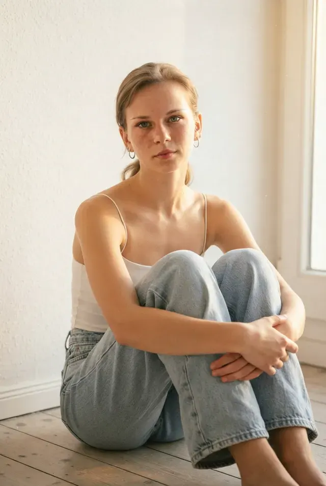 Нежный портрет в теплых лучах