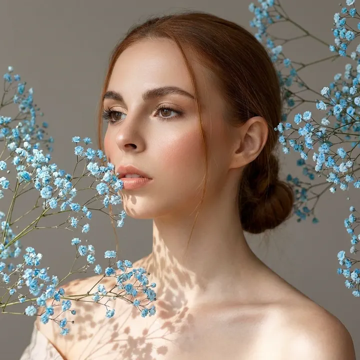 Весенний бьюти-портрет с цветами