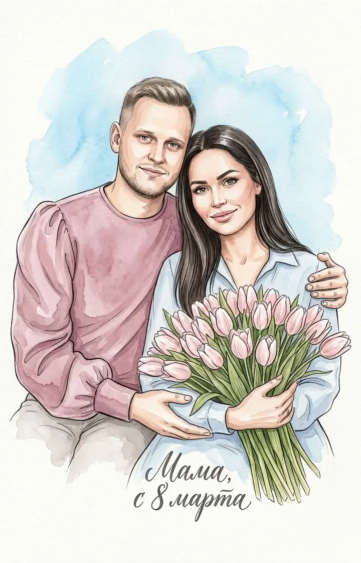 Открытка маме на 8 марта