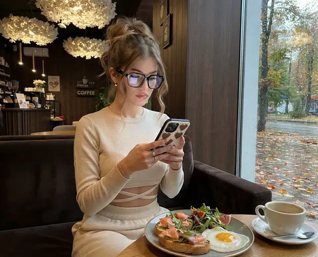 Уютное утро в стильной кофейне