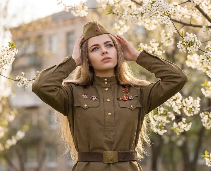 Винтажный военный портрет в цвету