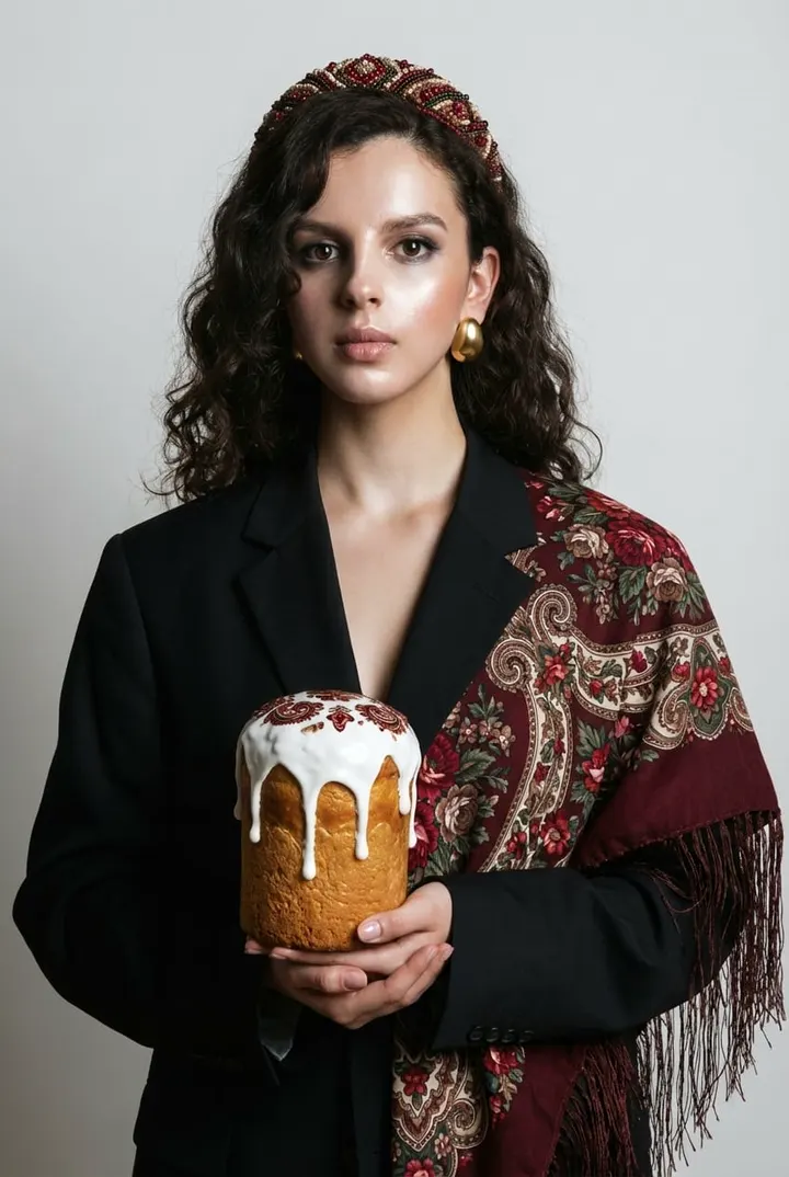 Fashion портрет с павловопосадским платком