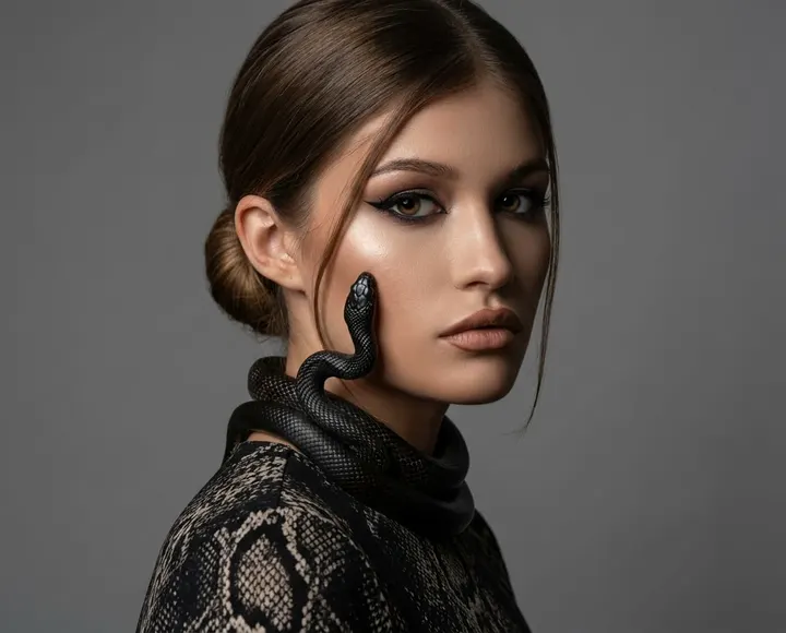 Портрет Vogue со змеей