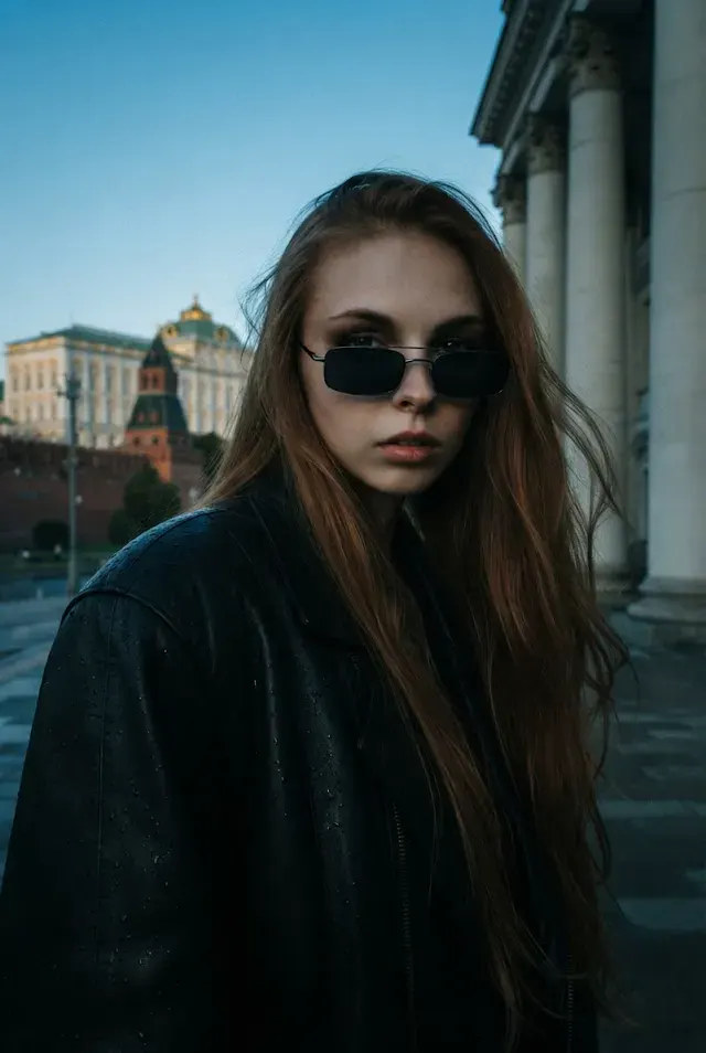 Модное селфи на фоне Кремля