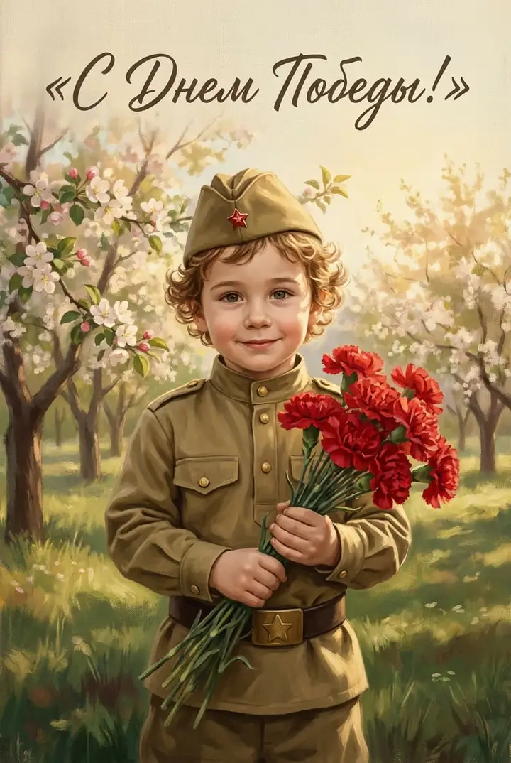 Мальчик в военной форме Победы
