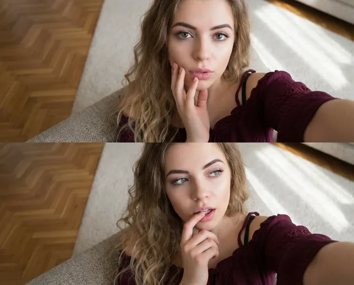 Вертикальный коллаж в бордовом топе