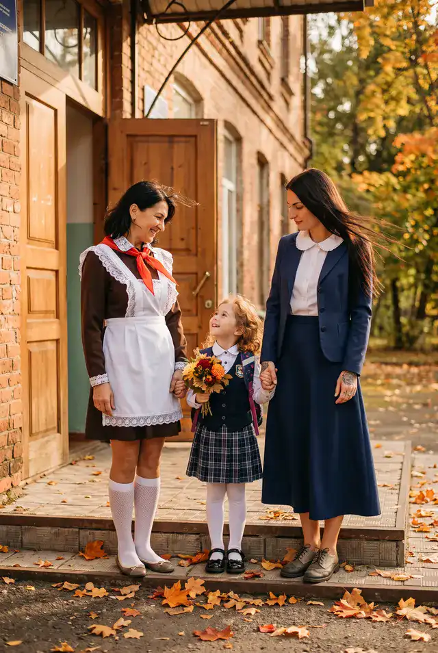 Три поколения школьниц