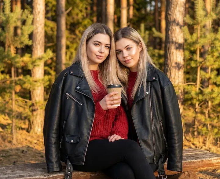 Девушка в хвойном парке