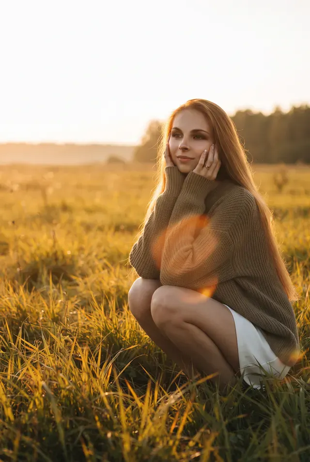 Девушка в осеннем поле