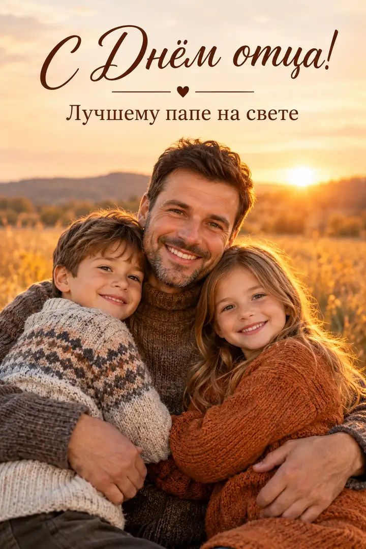 Семейная открытка для лучшего папы