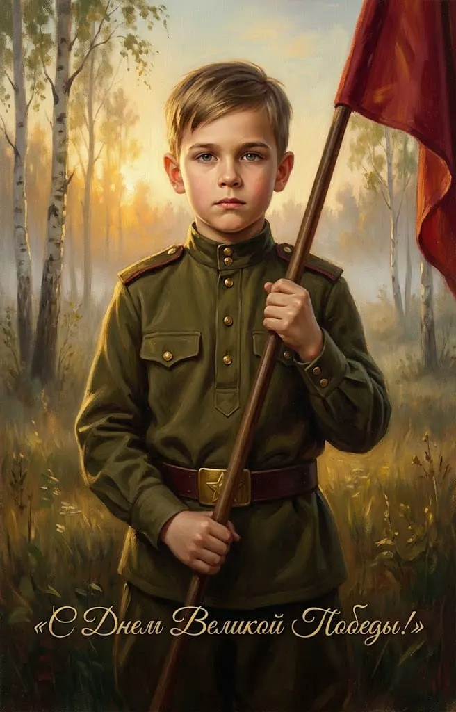 Мальчик с красным знаменем