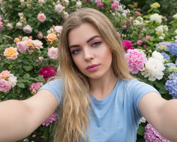Селфи с цветами