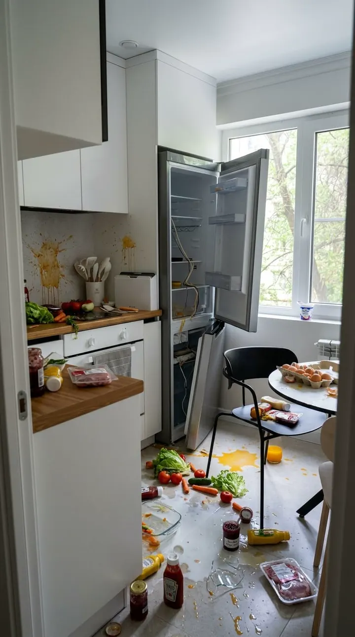 Взрыв еды на кухне