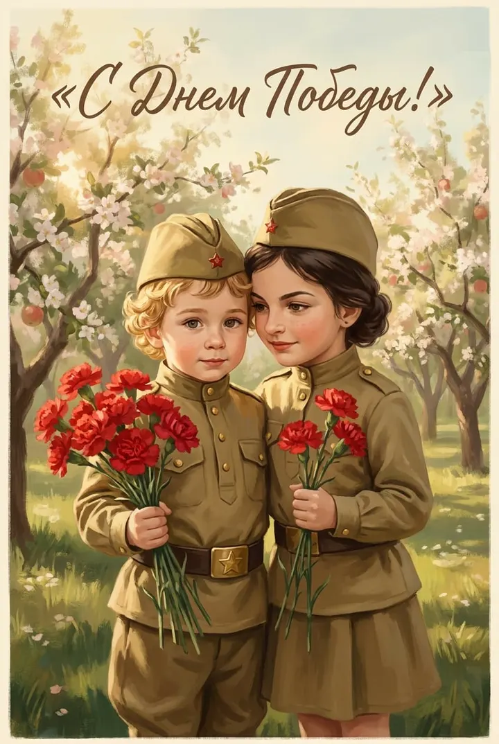 Открытка к Дню Победы дети