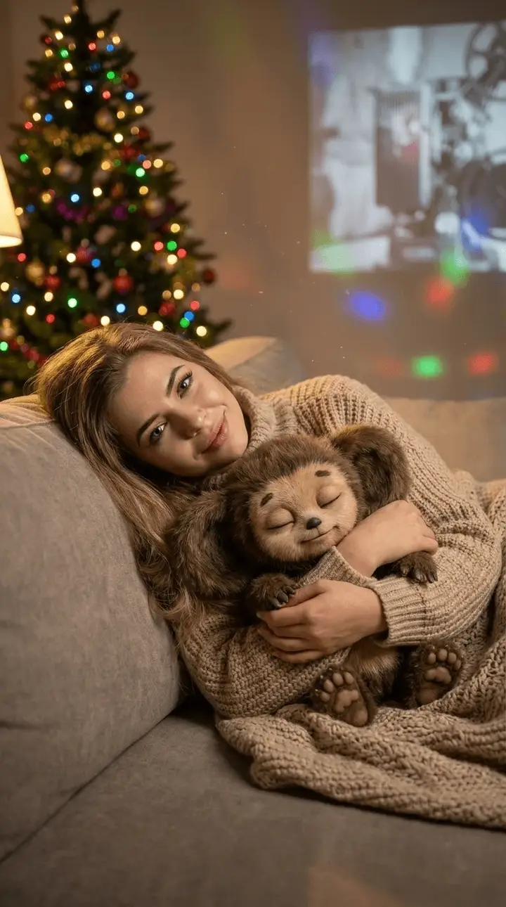 Уютный киновечер со сказочным зверьком