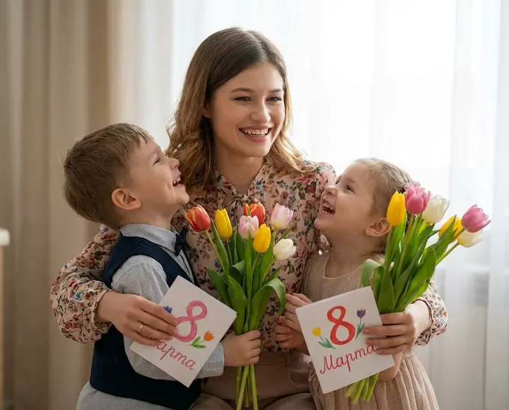 Дети на празднике 8 марта