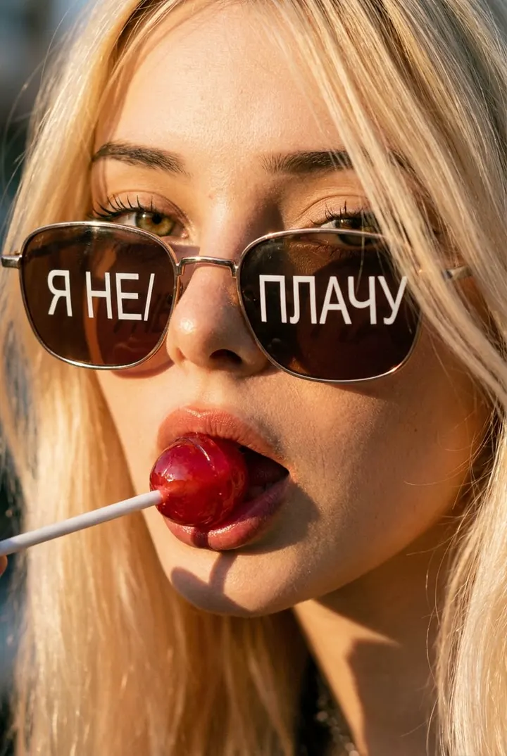 Портрет с леденцом и очками