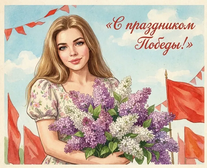 Ретро-открытка С праздником Победы