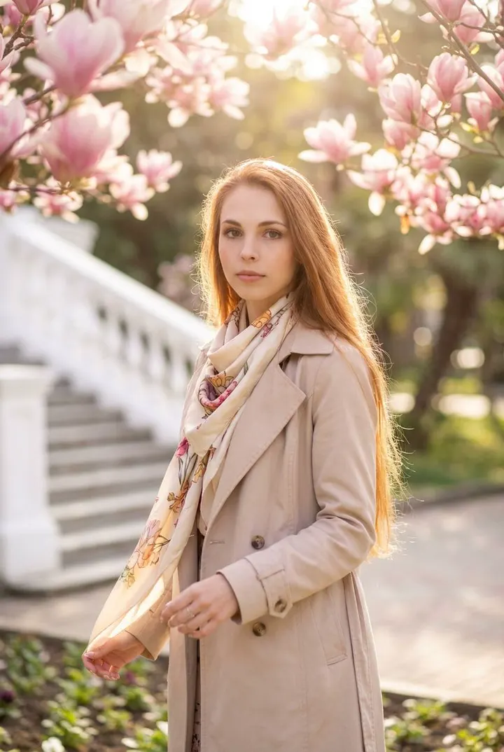 Женщина в цветущем саду Сочи