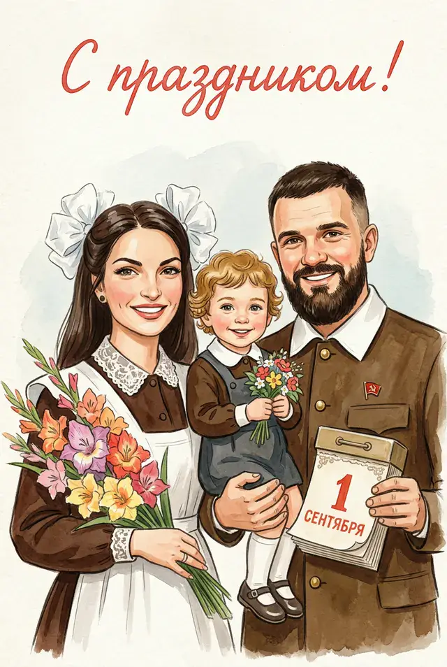 Советская школьная открытка