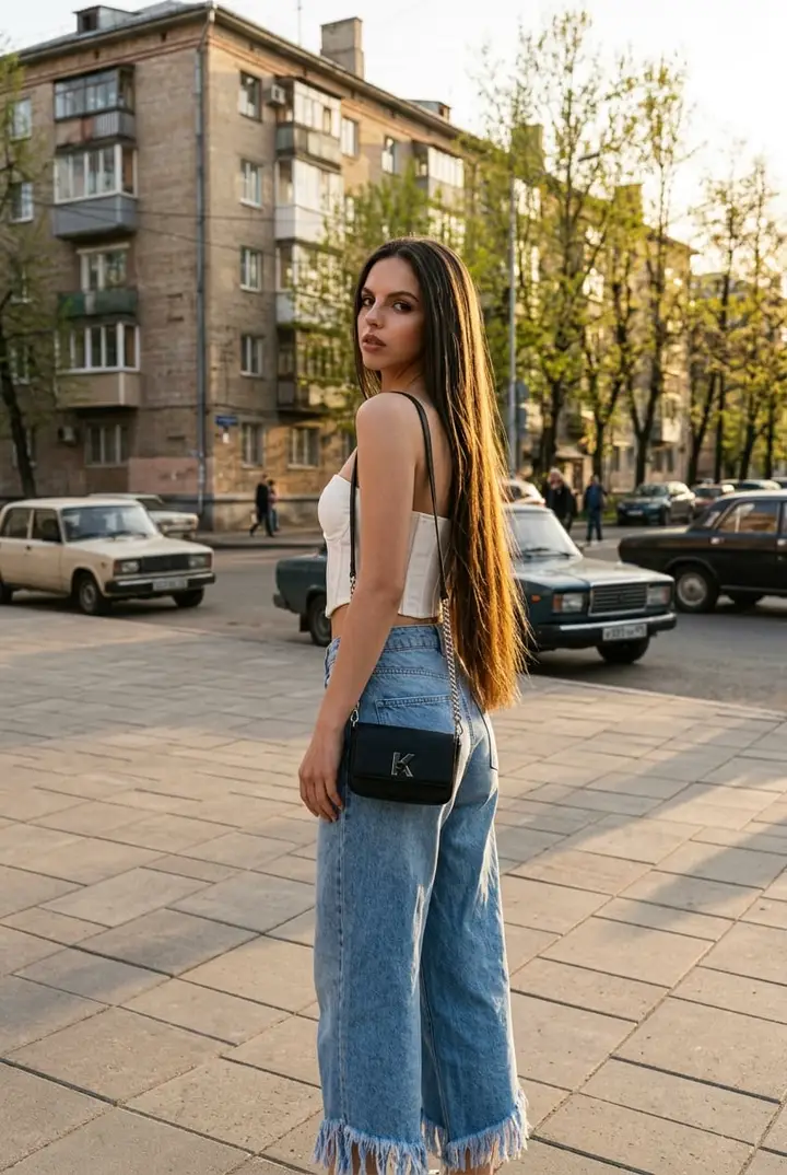 Весенний уличный портрет в закате