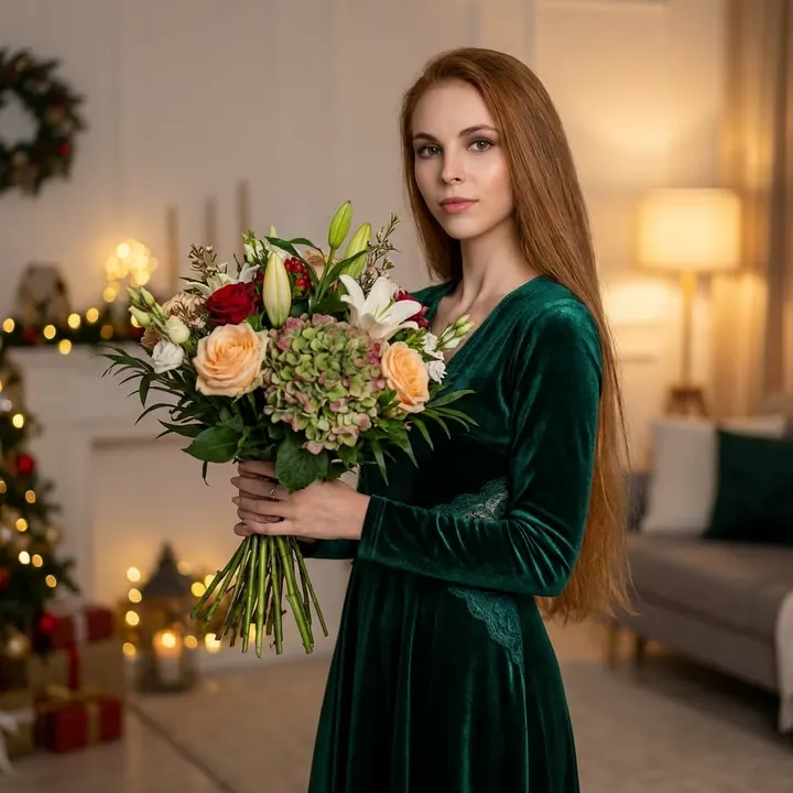 Мама с цветами