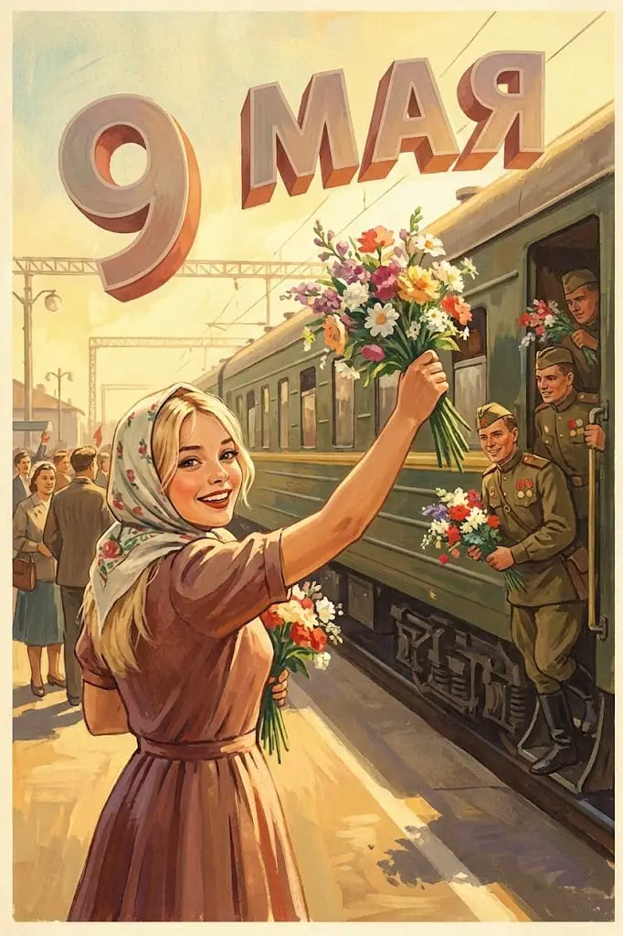 Советская открытка 9 Мая