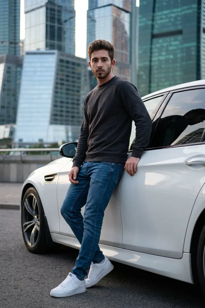 Мужчина у BMW в Москва-Сити